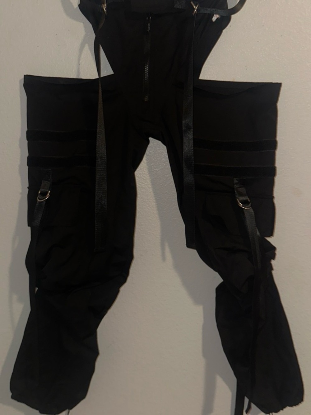 Women’s Black Utility Strap Joggers - Contemporary Street Style